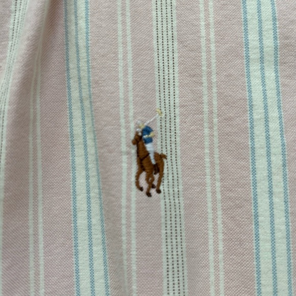 Vintage Ralph Lauren striped oxford blouse with 3/4 sleeves - Picture 4 of 5
